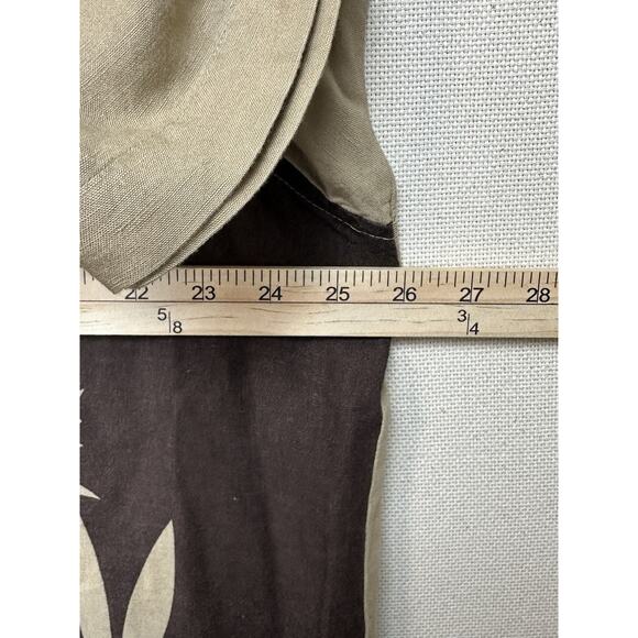 The Havanera Co 2XL Hawaiin Style Linen Blend Men's Shirt Tan Brown Tropical - Picture 8 of 8